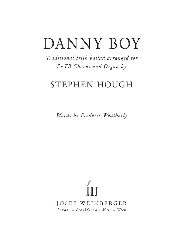 Hough: Danny Boy SATB published by Weinberger