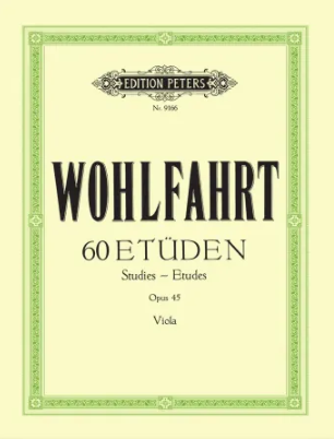 Wohlfahrt: 60 Studies Opus 45 for Viola published by Peters