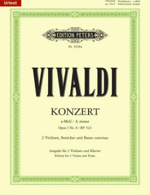 Vivaldi: Concerto in A Minor for 2 Violins RV522 published by Peters