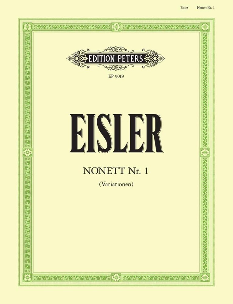 Eisler: Nonet No. 1 (Variations) published by Peters