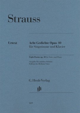 Strauss: Eight Poems Opus 10 for Medium Voice published by Henle