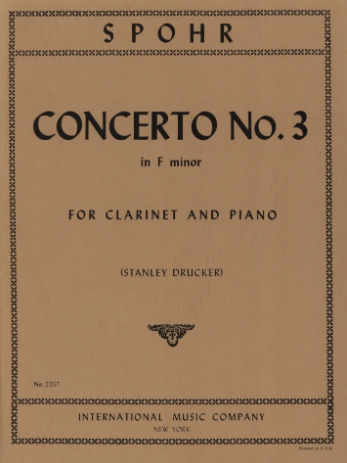 Spohr: Concerto No 3 in F minor for Clarinet published by IMC