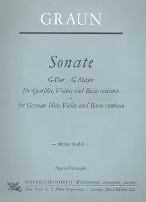 Graun: Sonata in G for Flute, Violin & Continuo published by Heinrichshofen