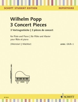 Popp: 3 Concert Pieces for Flute published by Schott